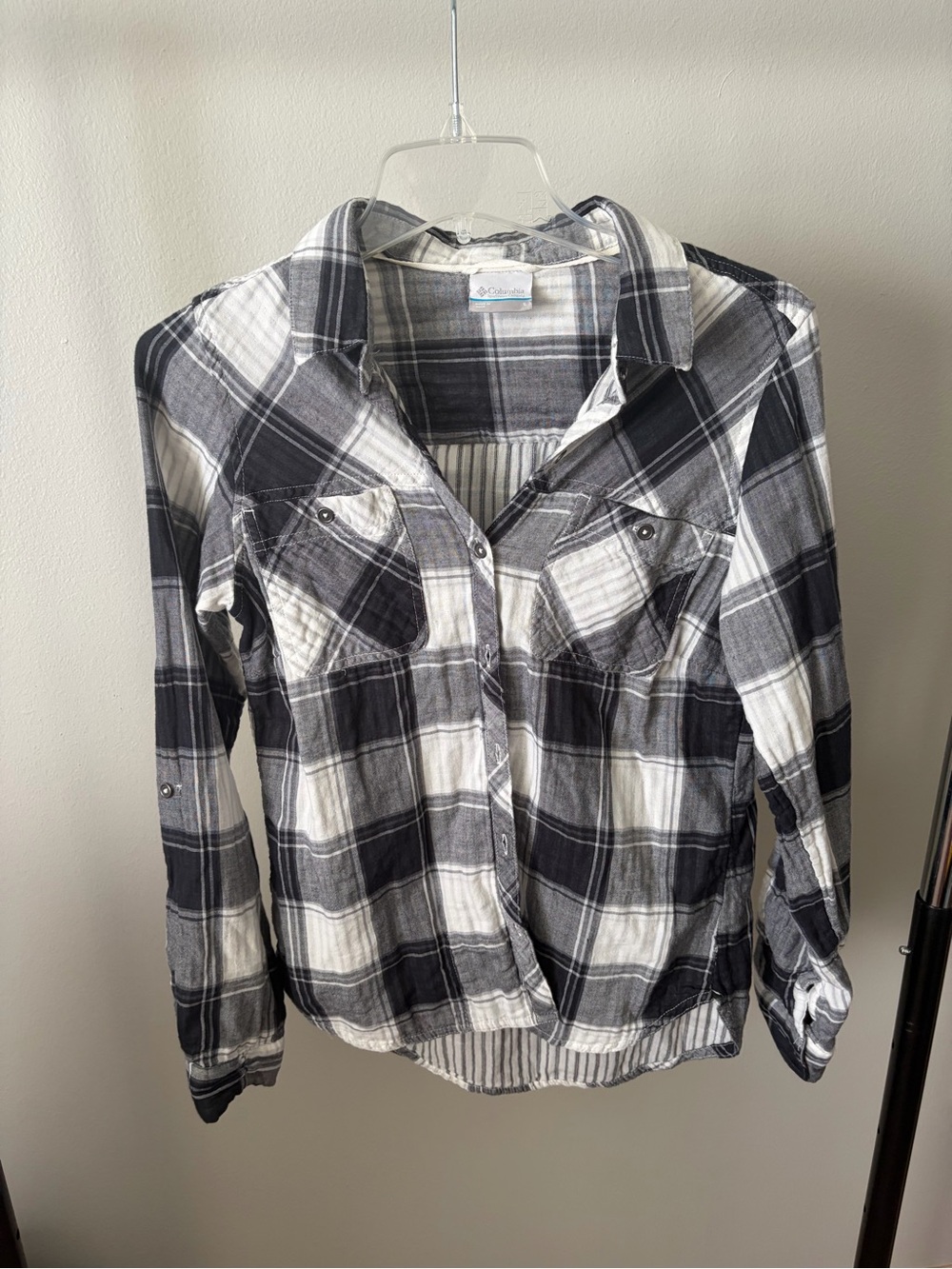 Colombia Black & White Plaid Button-Up Shirt